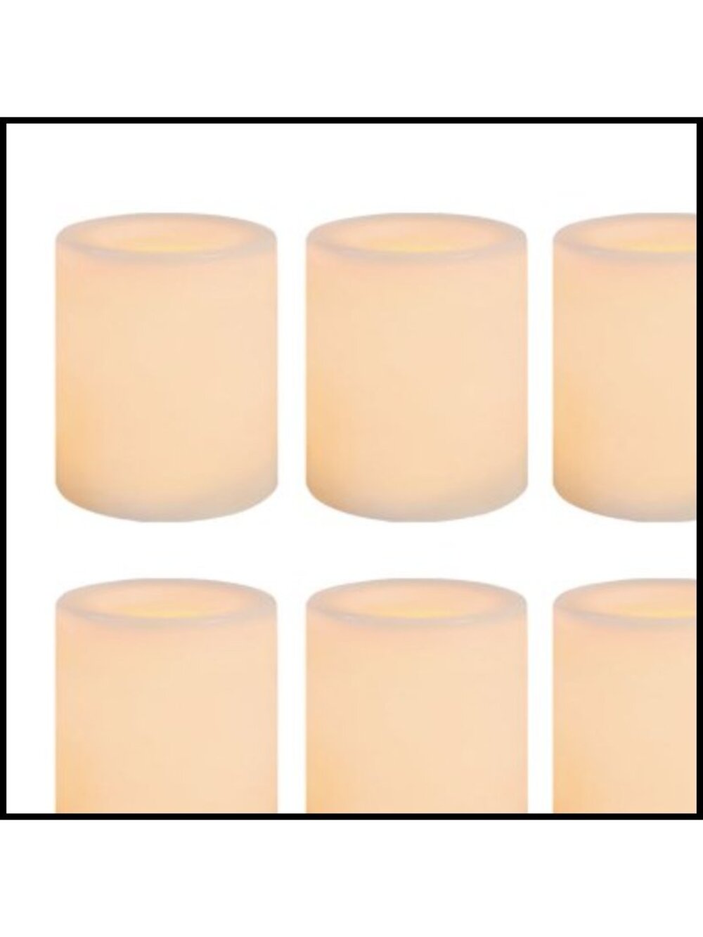 Set of 6 Flameless LED Votive Candles Wax Covered Realistic Wick